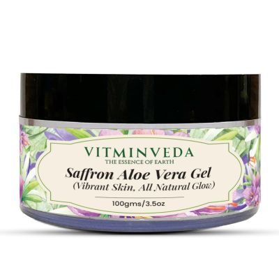 VITMINVEDA: Pure Natural Aloe Vera Gel with Saffron - 100 gm