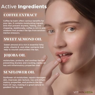 VITMINVEDA: Natural Coffee Lip Balm - 8 gm