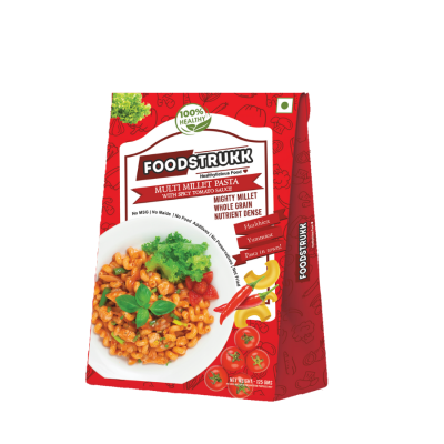 Foodstrukk: Multigrain Pasta with Spicy Red Sauce (Pack of 2) - 250 gm