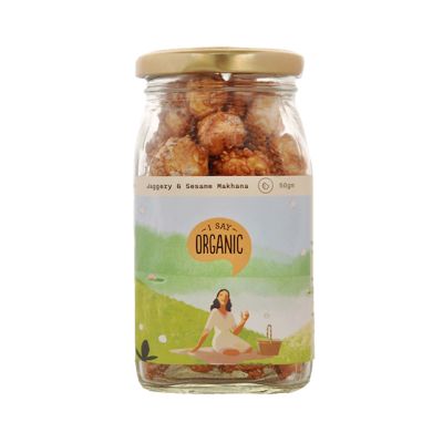 I say organic: Jaggery with Sesame Makhana - 50g - Pack of 2