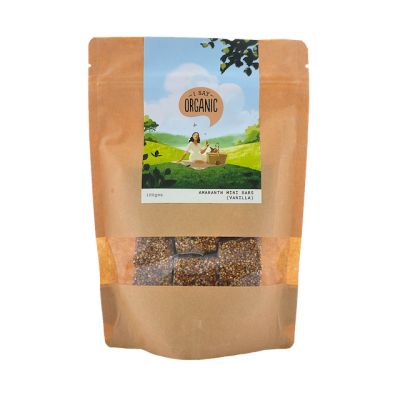 I say organic: Amaranth Mini Bars - Vanilla - 100g -Pack of 4