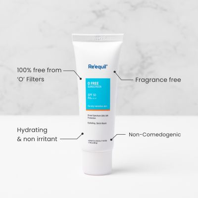 Reequil: O Free Sunscreen SPF 50 PA+++ - 50gm