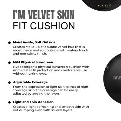 Suntique: I'M Velvet Skin Fit Cushion SPF50+ PA++++ - 12gm