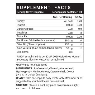 INLIFE: Natural Vitamin E Oil Capsules  30 Vegetarian Capsules