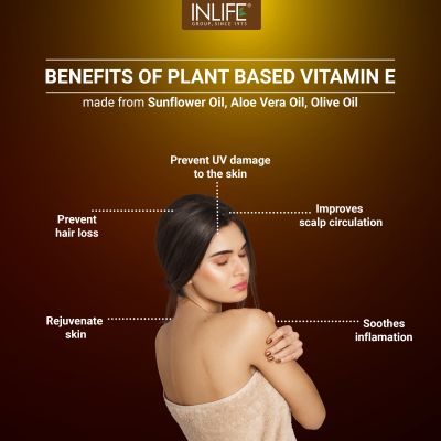 INLIFE: Natural Vitamin E Oil Capsules  30 Vegetarian Capsules