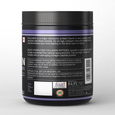INLIFE: Hydrolyzed Collagen Peptides Powder - Unflavoured - 200gm