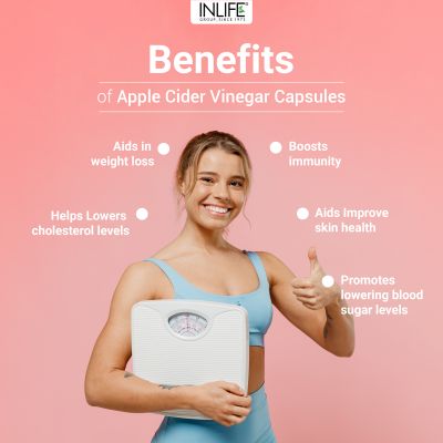 INLIFE: Apple Cider Vinegar Supplement - 60 Vegetarian Capsules