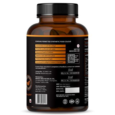 Nirvasa: Omega 3 Salmon Fish Oil Capsules (Triple Strength) - 60 Softgels