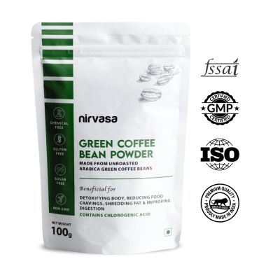 Nirvasa: Unroasted Arabica Green Coffee Bean Powder - 100gm