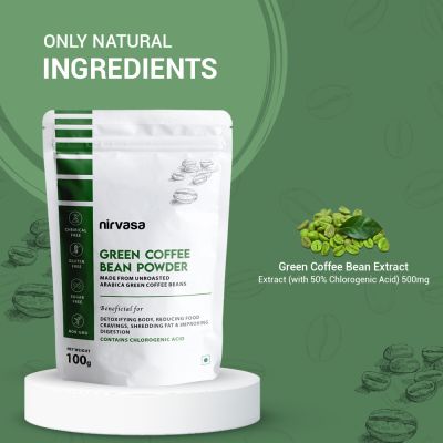 Nirvasa: Unroasted Arabica Green Coffee Bean Powder - 100gm