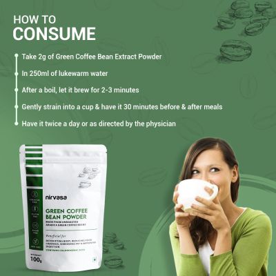 Nirvasa: Unroasted Arabica Green Coffee Bean Powder - 100gm