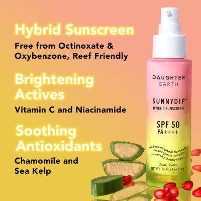 Daughter Earth: Sunnydip Hybrid Sunscreen SPF 50 PA++++ - 50ml