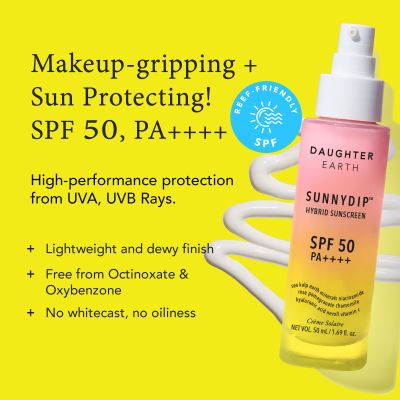 Daughter Earth: Sunnydip Hybrid Sunscreen SPF 50 PA++++ - 50ml