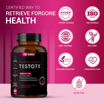 Nirvasa: Testo 7X Tablets - 60 Tablets