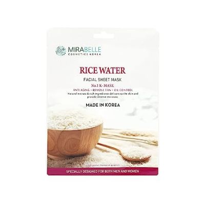 Mirabelle: Rice Water Facial Sheet Mask - 25ml