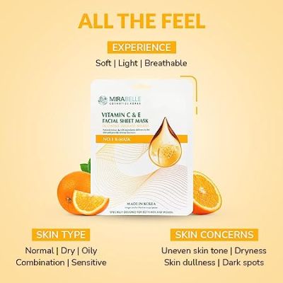 Mirabelle: Vitamin C & E Facial Sheet Mask - 25ml