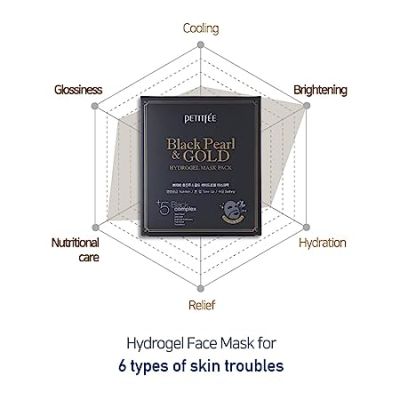 Petitfee: Black Pearl & Gold Hydrogel Sheet Mask - 32gm