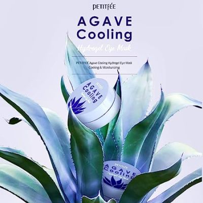 Petitfee: Agave Cooling Hydrogel Eye Mask 5 Blue Energy Complex Patch Pack Of 60 - 84gm