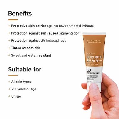 Dermatouch: Undamage Ultra Matte Tinted Sunscreen SPF 50 PA+++ | 50gm