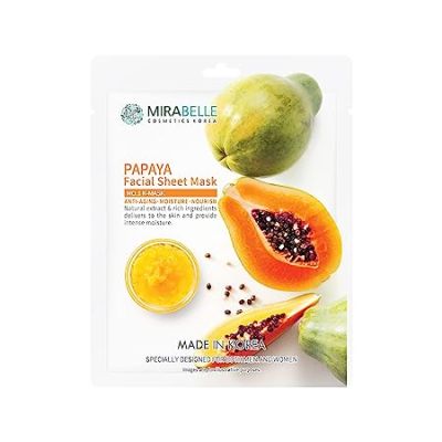 Mirabelle: Papaya Facial Sheet Mask - 25ml