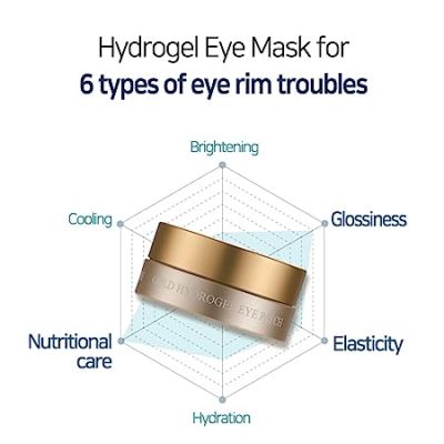 Petitfee: Gold Hydrogel Eye Patch +5 Golden Complex - Pack Of 60 Pieces
