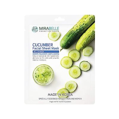 Mirabelle: Cucumber Facial Sheet Mask - 25ml