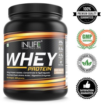 INLIFE: Whey Protein Isolate Concentrate - Cafe Mocha - 400gm