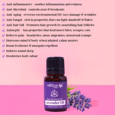 Natural Vibes: Lavender Pure Essential Oil - 10ml [CLONE]