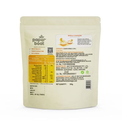 Paper Boat: Natural & Premium Whole Cashews - Pack of 2 (500gm each)