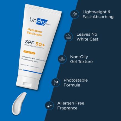 Undry: Hydrating Sunscreen For Dry Skin SPF 50 - 50gm