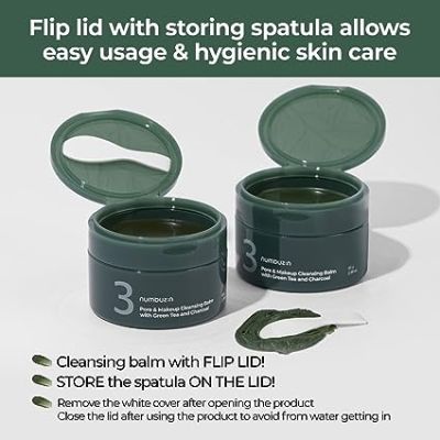 Numbuzin: Pore & Makeup Cleansing Balm with Green Tea & Charcoal - 85gm