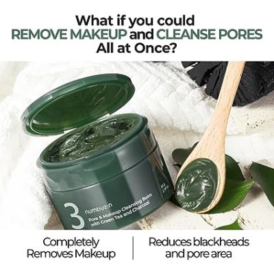 Numbuzin: Pore & Makeup Cleansing Balm with Green Tea & Charcoal - 85gm