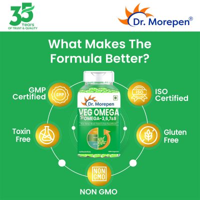Dr. Morepen: Omega 3 6 7 9 Vegetarian Capsules 500mg - 60 Tablets