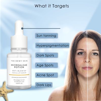 The Dewy Skin: Microalgae Potion Anti-Blemish Face & Lip Serum - 10ml