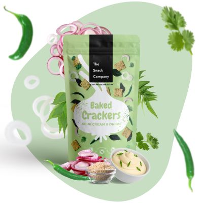 The Snack Company: Sour Cream Onion Crackers - 80gm