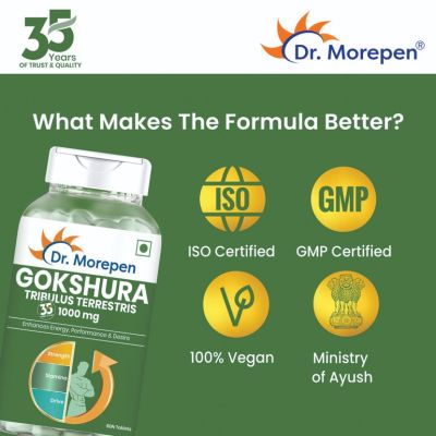 Dr. Morepen: Gokshura and Multivitamins For Men - Improves Men's Performance & Strength - 120 Tablets
