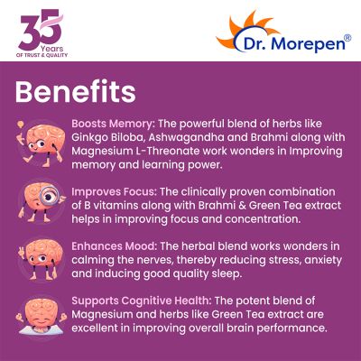 Dr. Morepen: Memory, Focus & Mood Tablets - 60 Tablets