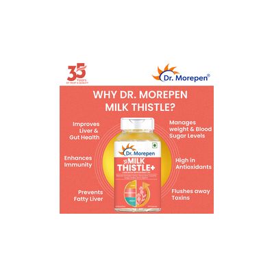 Dr. Morepen: Milk Thistle+  -  Liver Support Supplement - 60 Capsules
