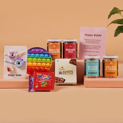 Omay Foods: Kids' Smiles & Snacks Rakhi Gift Box