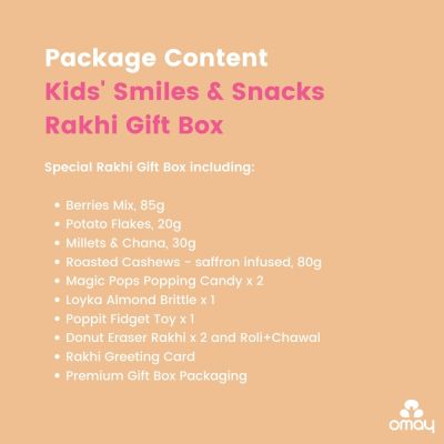 Omay Foods: Kids' Smiles & Snacks Rakhi Gift Box