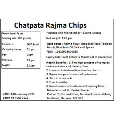 EVOLVE SNACKS: Chatpata Rajma Chips & Moong Daal Chips Combo