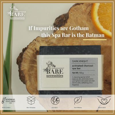 Bare Necessities: Dark Knight: Activated Charcoal Spa Bar - Pack of 2 (75gm each)