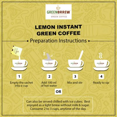 Greenbrrew: Instant Green Coffee - Lemon - 20 Sachets