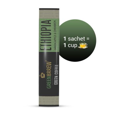 Greenbrrew: Instant Green Coffee - Green Apple & Cinnamon - 20 Sachets