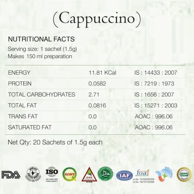 Greenbrrew: Instant Green Coffee - Cappuccino - 20 Sachets