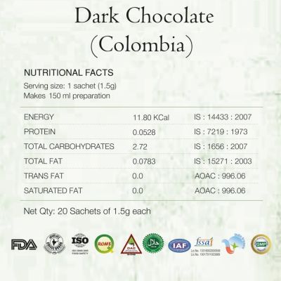 Greenbrrew: Instant Green Coffee - Dark Chocolate - 20 Sachets