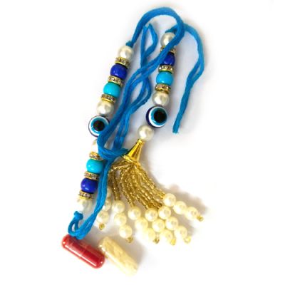 Kindlife: Evil Eye Rakhi Set with Roli Chawal Capsule