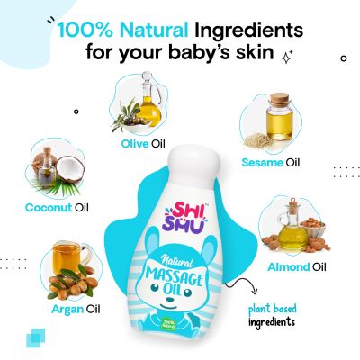 Shishu: 100% Natural Soothing Baby Masaage oil with Velvet Flower Extract - 200 ml