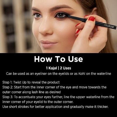 Colorbar: Intensely Rich  Kajal-Duo Creatively Black 001 - 1.30 gm each