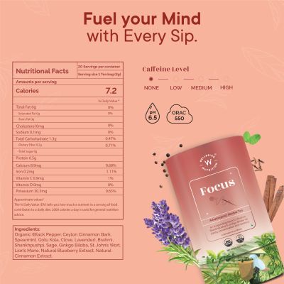 Wellbeing Nutrition: Focus Herbal Tea - 40gm